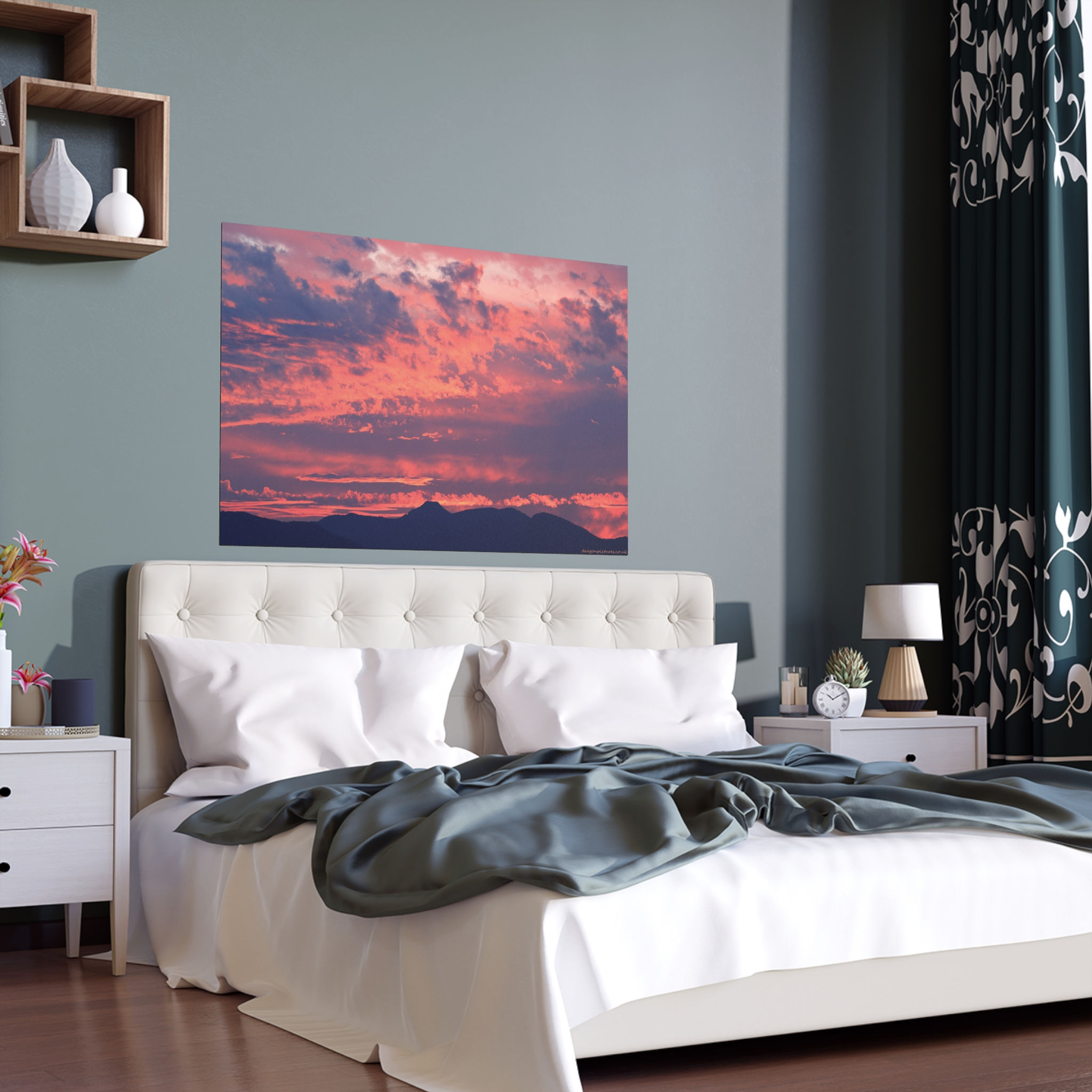 Fire In The Sky 048 | Vibrant Indoor/Outdoor Silk Poster | 48"x36" |