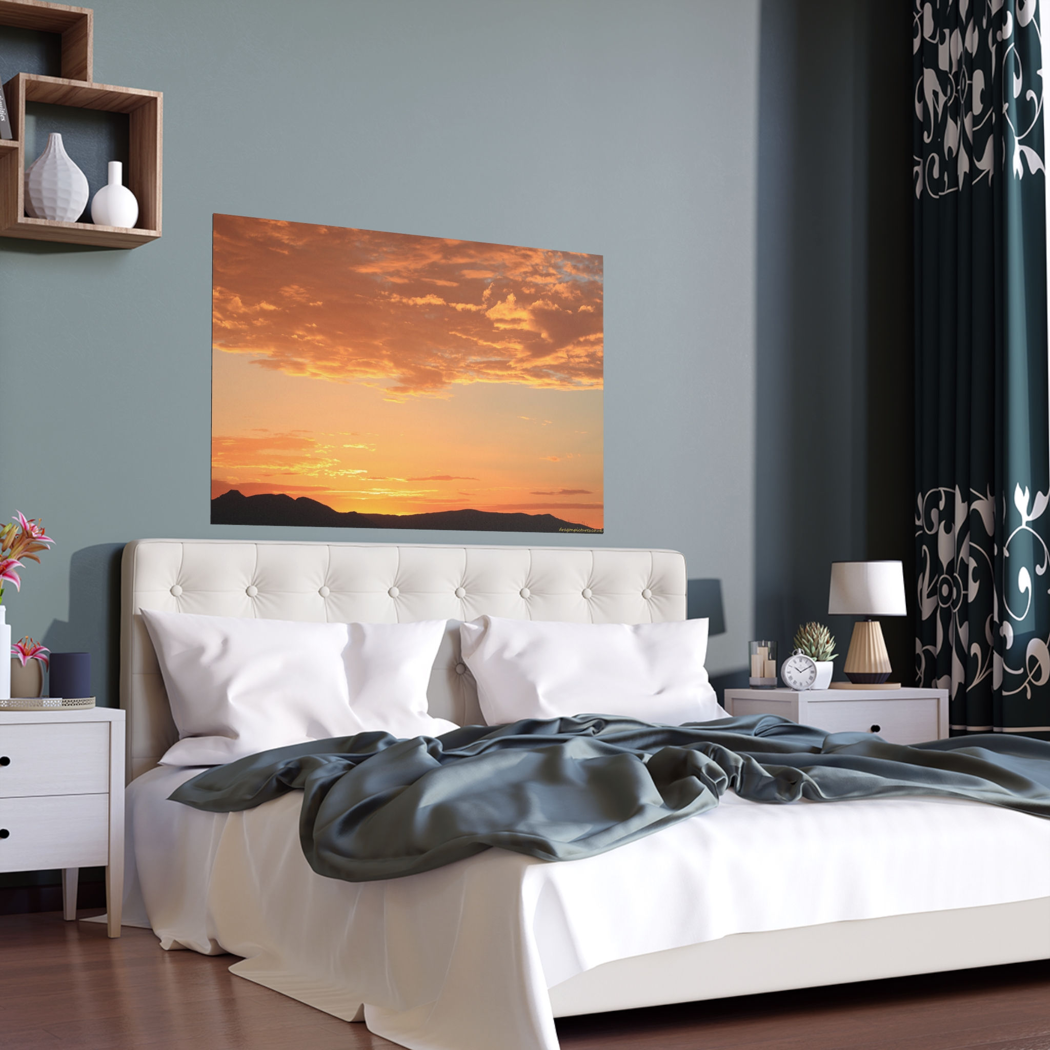 Fire In The Sky 044 | Vibrant Indoor/Outdoor Silk Poster | 48"x36" |