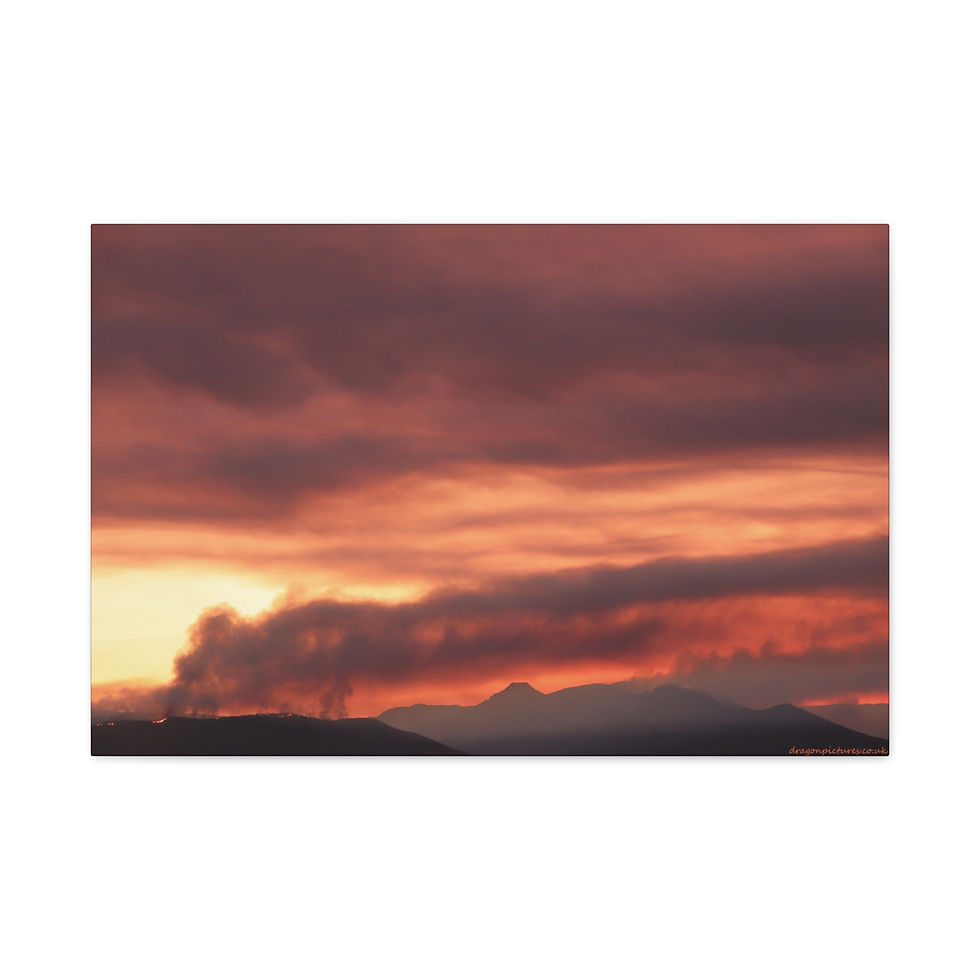 Thumbnail: Fire In The Sky 047 | Sunset Canvas Print | 24"x16" | 30"x20" |