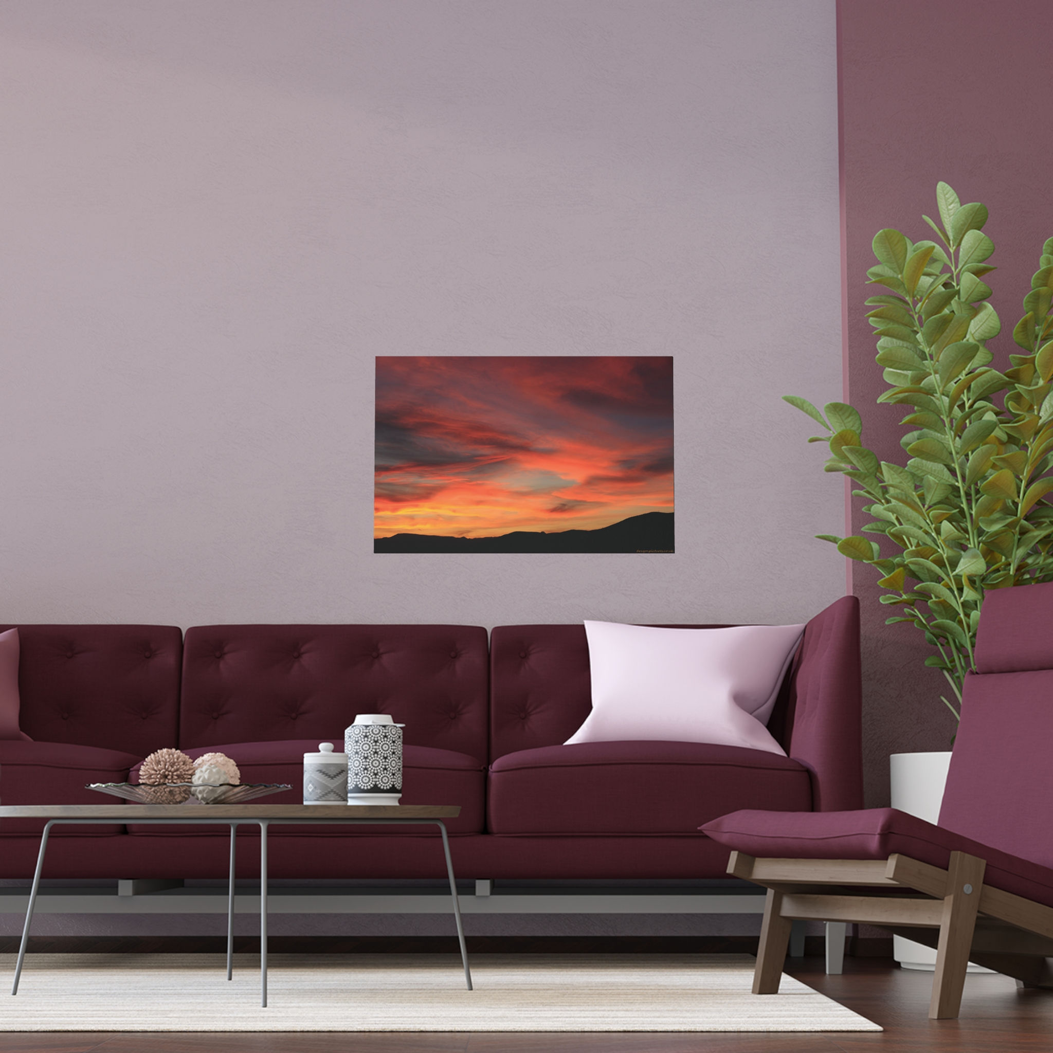 Fire In The Sky 108 | Vibrant Indoor/Outdoor Silk Poster | 30"x20" |
