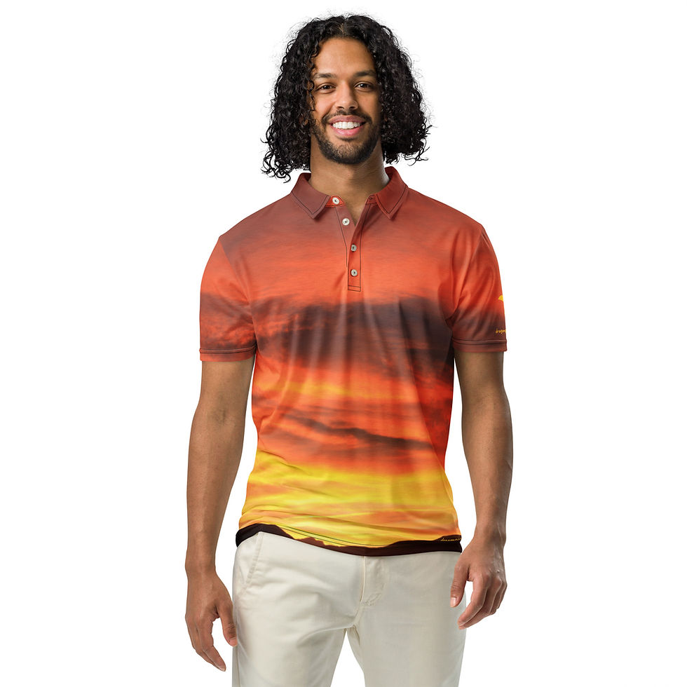 Thumbnail: Fire In The Sky 052 - All-Over Print Men’s Slim Fit Polo