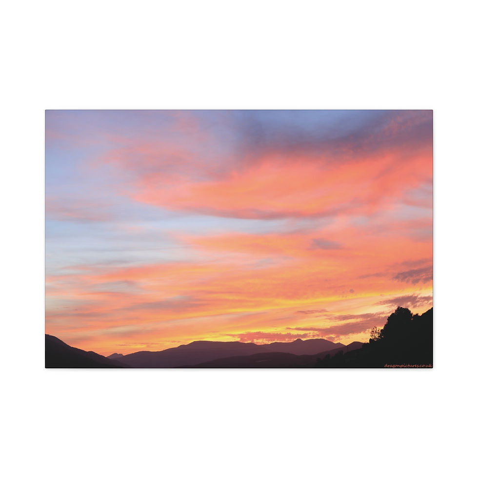 Thumbnail: Fire In The Sky 017 | Sunset Canvas Print | 36"x24" |
