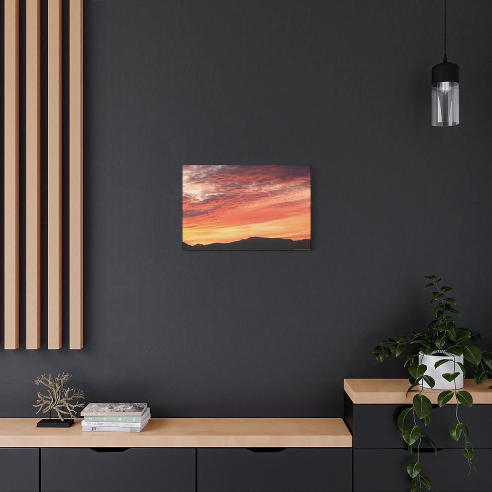 Thumbnail: Fire In The Sky 054 | Sunset Canvas Print | 24"x16" | 30"x20" |