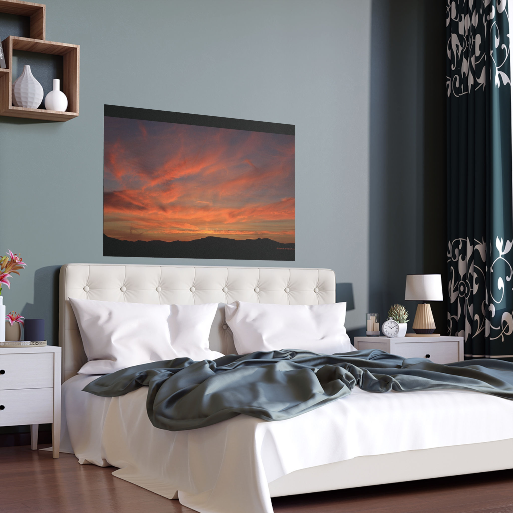 Fire In The Sky 097 | Vibrant Indoor/Outdoor Silk Poster | 48"x36" |