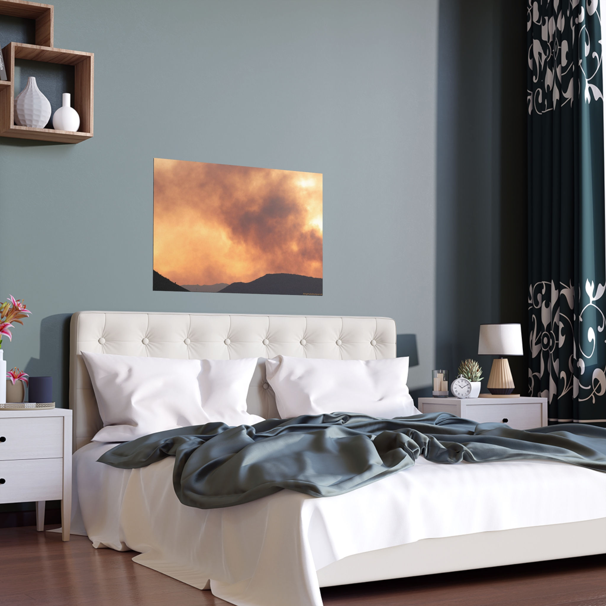 Fire In The Sky 046 | Vibrant Indoor/Outdoor Silk Poster | 36"x24" |