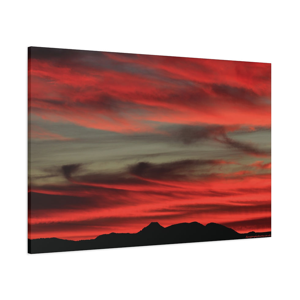Thumbnail: Fire In The Sky 045 | Sunset Canvas Print | 48"x32" |