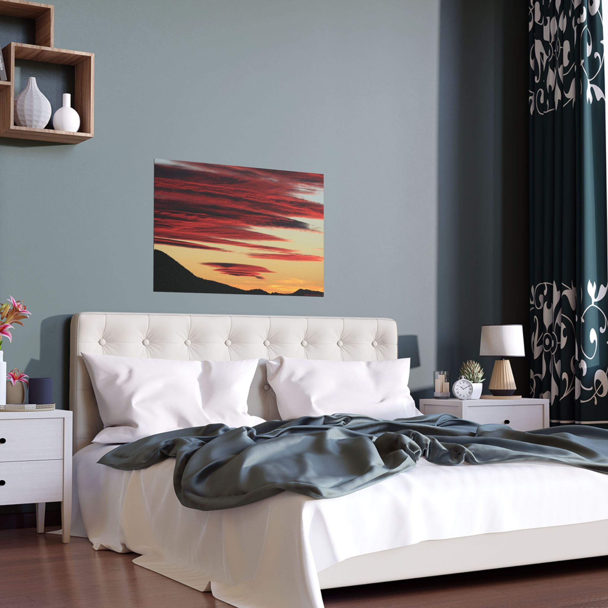 Fire In The Sky 092 | Vibrant Indoor/Outdoor Silk Poster | 36"x24" |