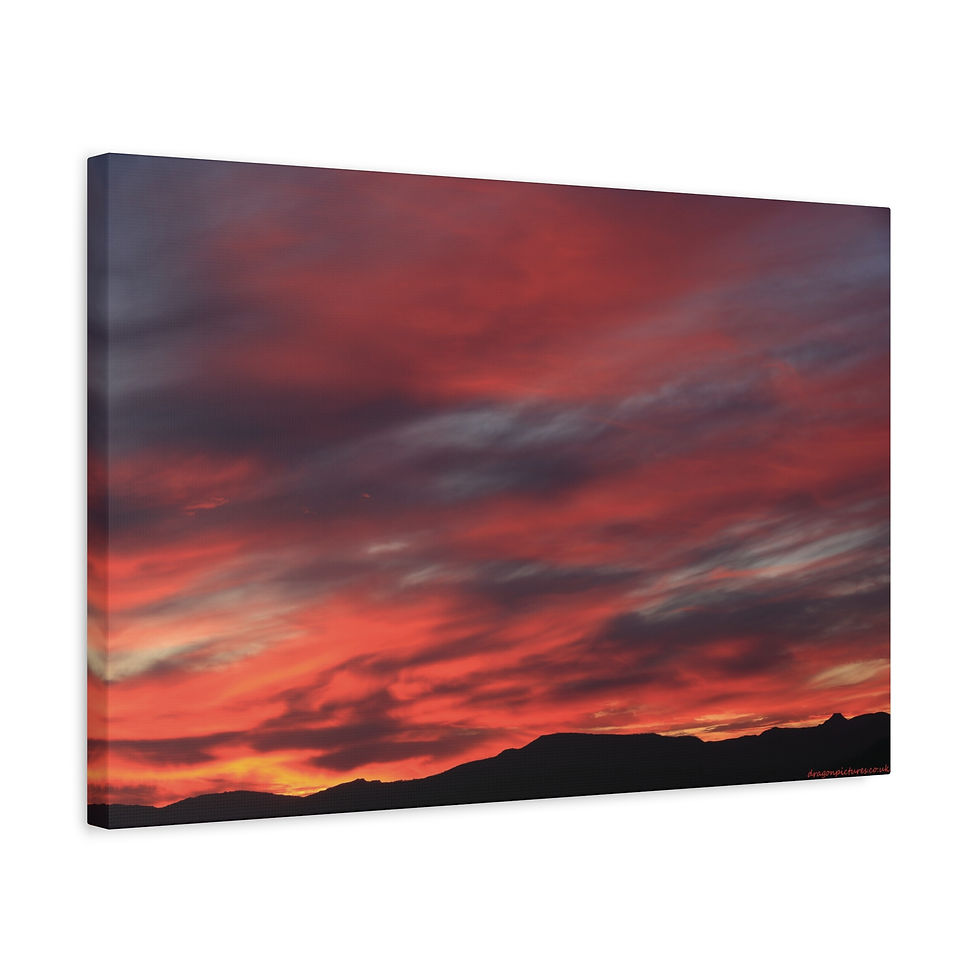 Thumbnail: Fire In The Sky 088 | Sunset Canvas Print | 24"x16" | 30"x20" |
