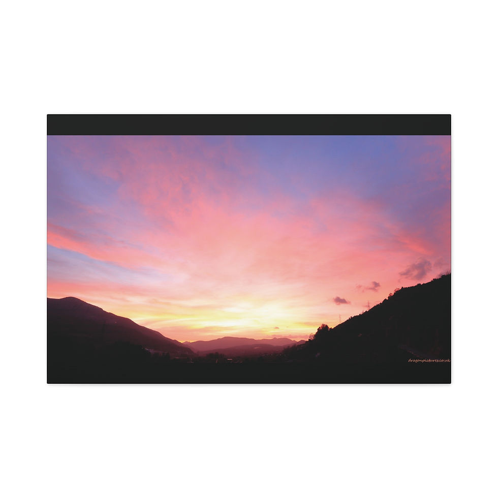 Thumbnail: Fire In The Sky 011 | Sunset Canvas Print | 36"x24" |
