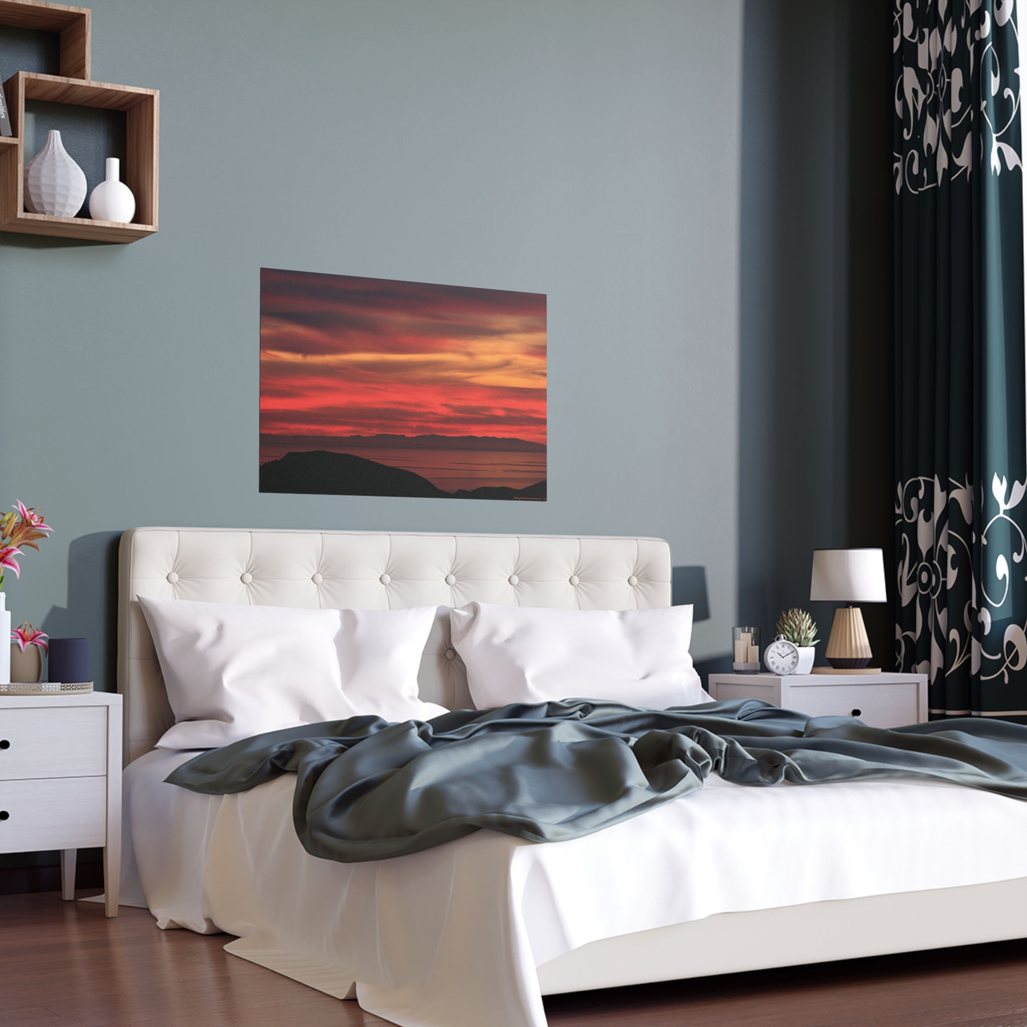 Fire In The Sky 084 | Vibrant Indoor/Outdoor Silk Poster | 36"x24" |