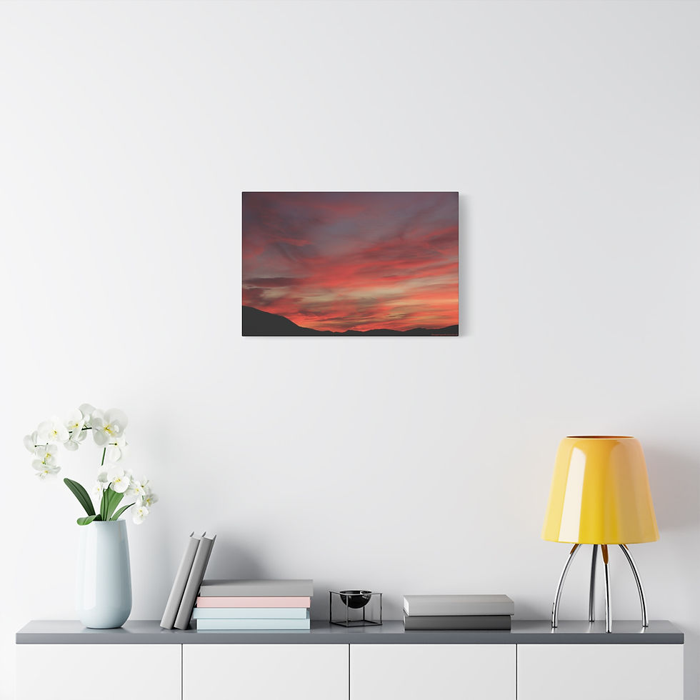 Thumbnail: Fire In The Sky 099 | Sunset Canvas Print | 24"x16" | 30"x20" |