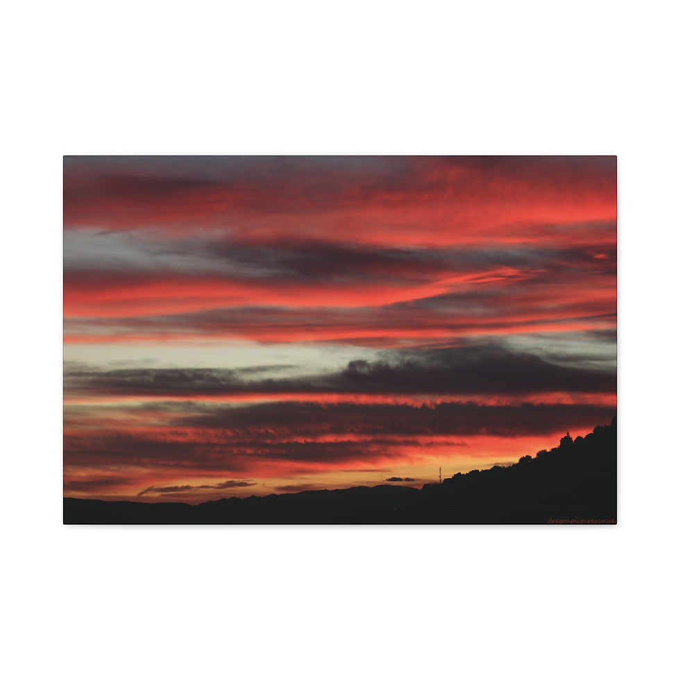 Thumbnail: Fire In The Sky 106 | Sunset Canvas Print | 24"x16" | 30"x20" |