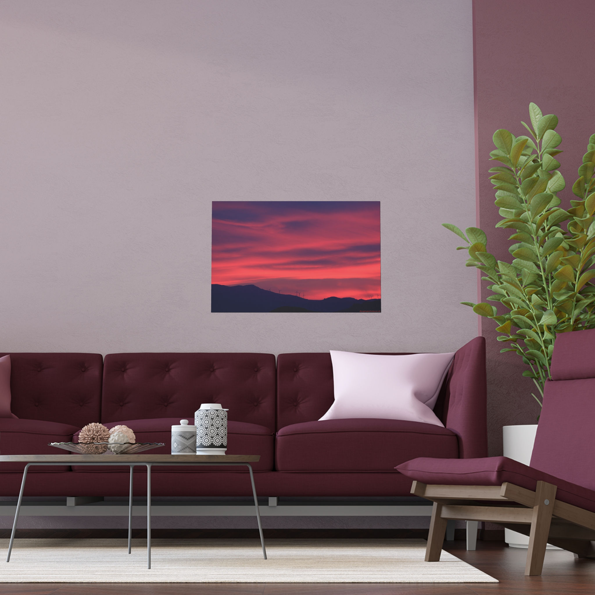 Fire In The Sky 035 | Vibrant Indoor and Outdoor Silk Poster | 30"x20" |