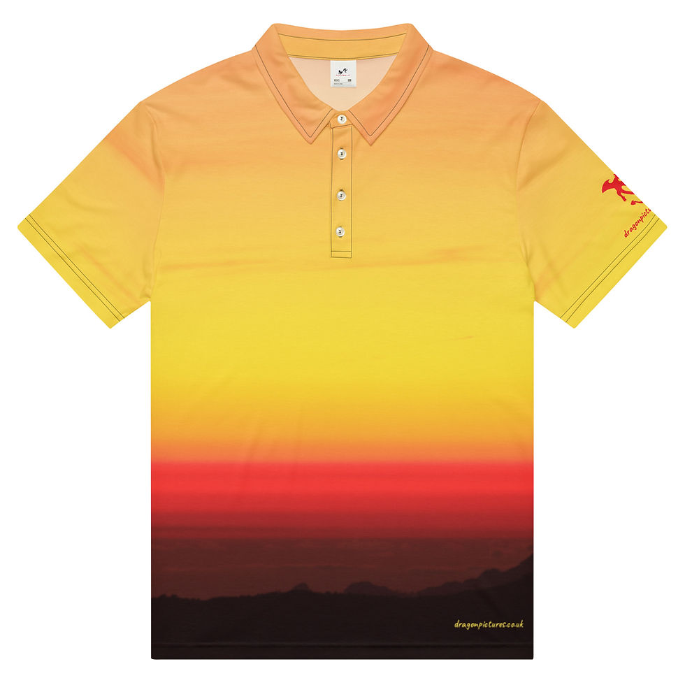 Thumbnail: Fire In The Sky 073 - All-Over Print Men’s Slim Fit Polo