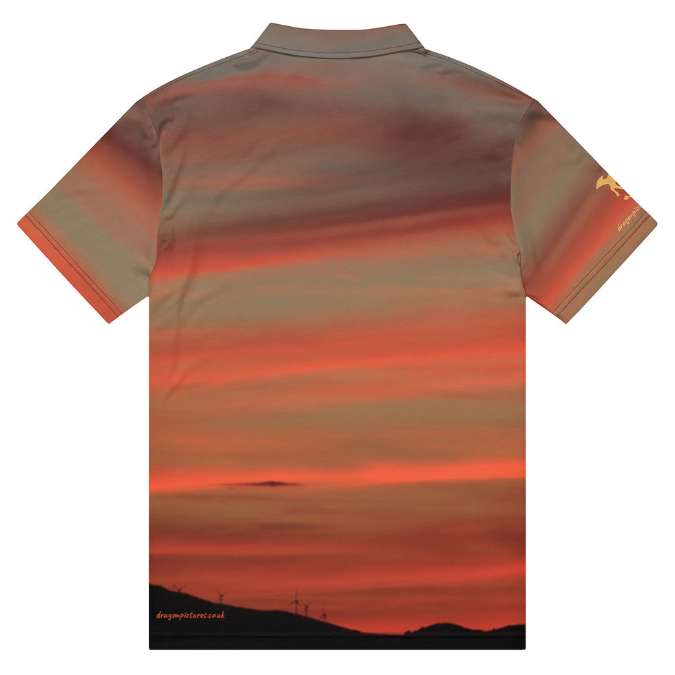 Thumbnail: Fire In The Sky 104 - All-Over Print Men’s Slim Fit Polo