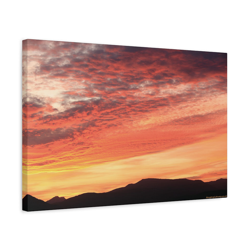 Thumbnail: Fire In The Sky 054 | Sunset Canvas Print | 24"x16" | 30"x20" |