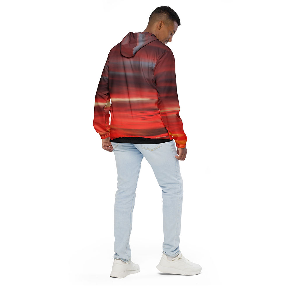 Thumbnail: Fire In The Sky 100 Image Wrapped - All-Over Print Men’s Windbreaker