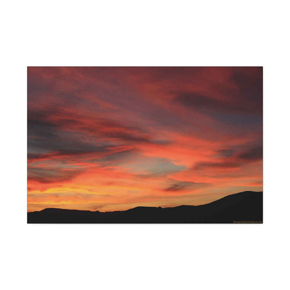 Thumbnail: Fire In The Sky 108 | Sunset Canvas Print | 48"x32" |