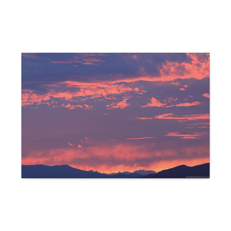 Thumbnail: Fire In The Sky 049 | Sunset Canvas Print | 24"x16" | 30"x20" |