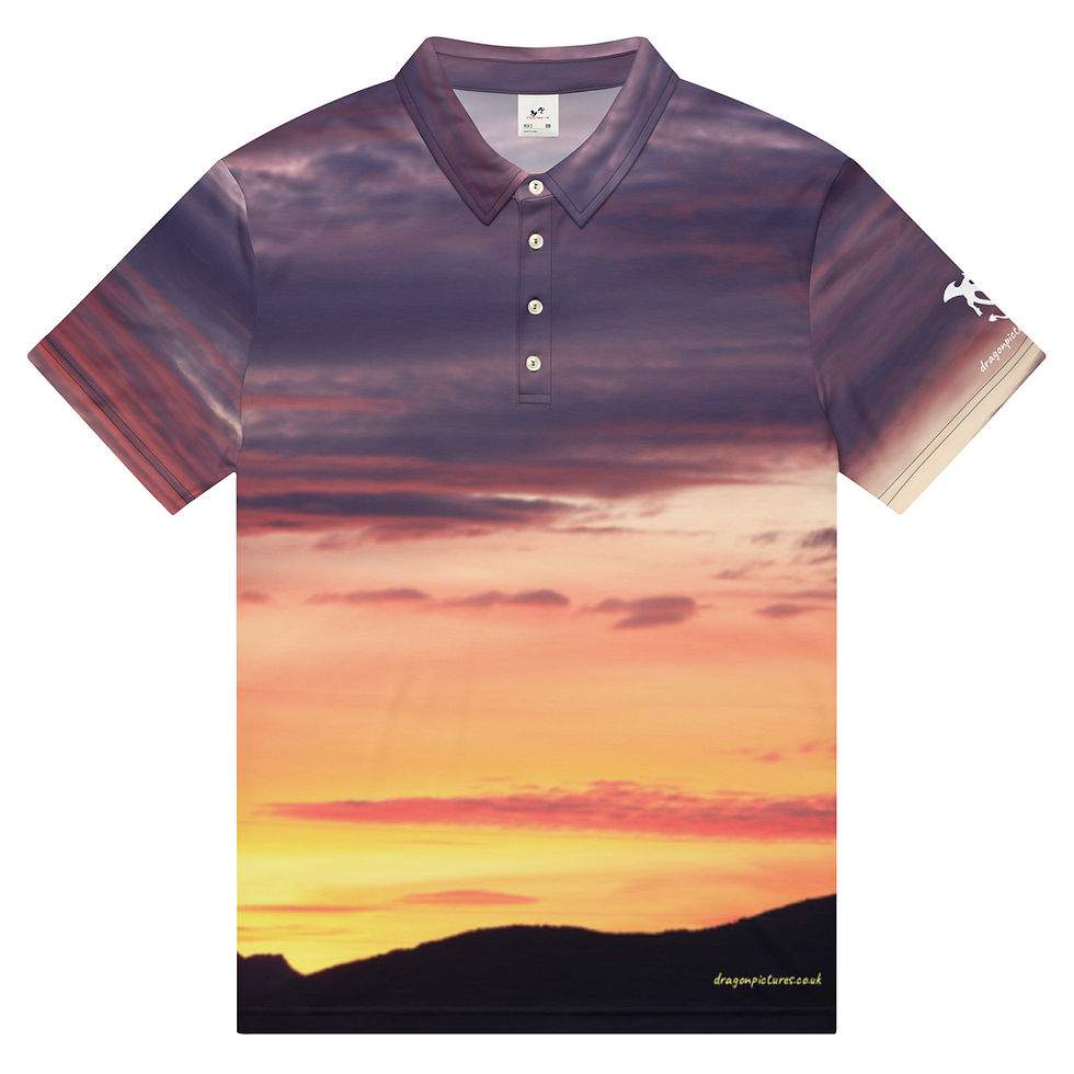 Thumbnail: Fire In The Sky 007 - All-Over Print Men’s Slim Fit Polo