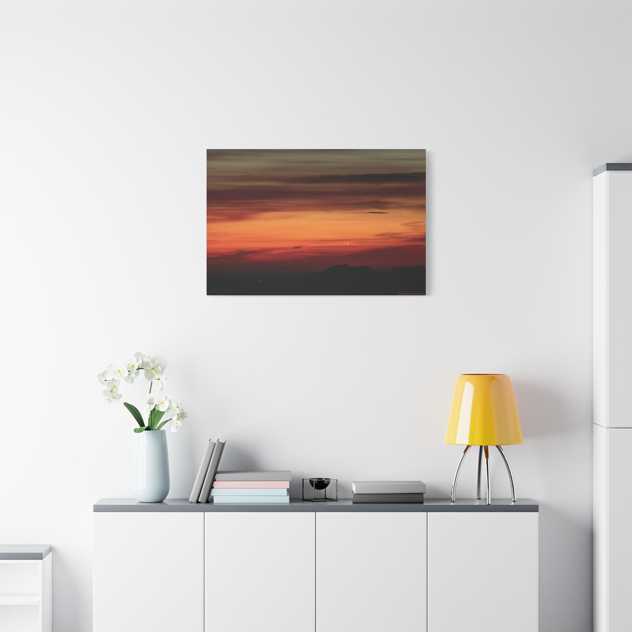 Fire In The Sky 063 - Mercury | Sunset Canvas Print | 36"x24" |