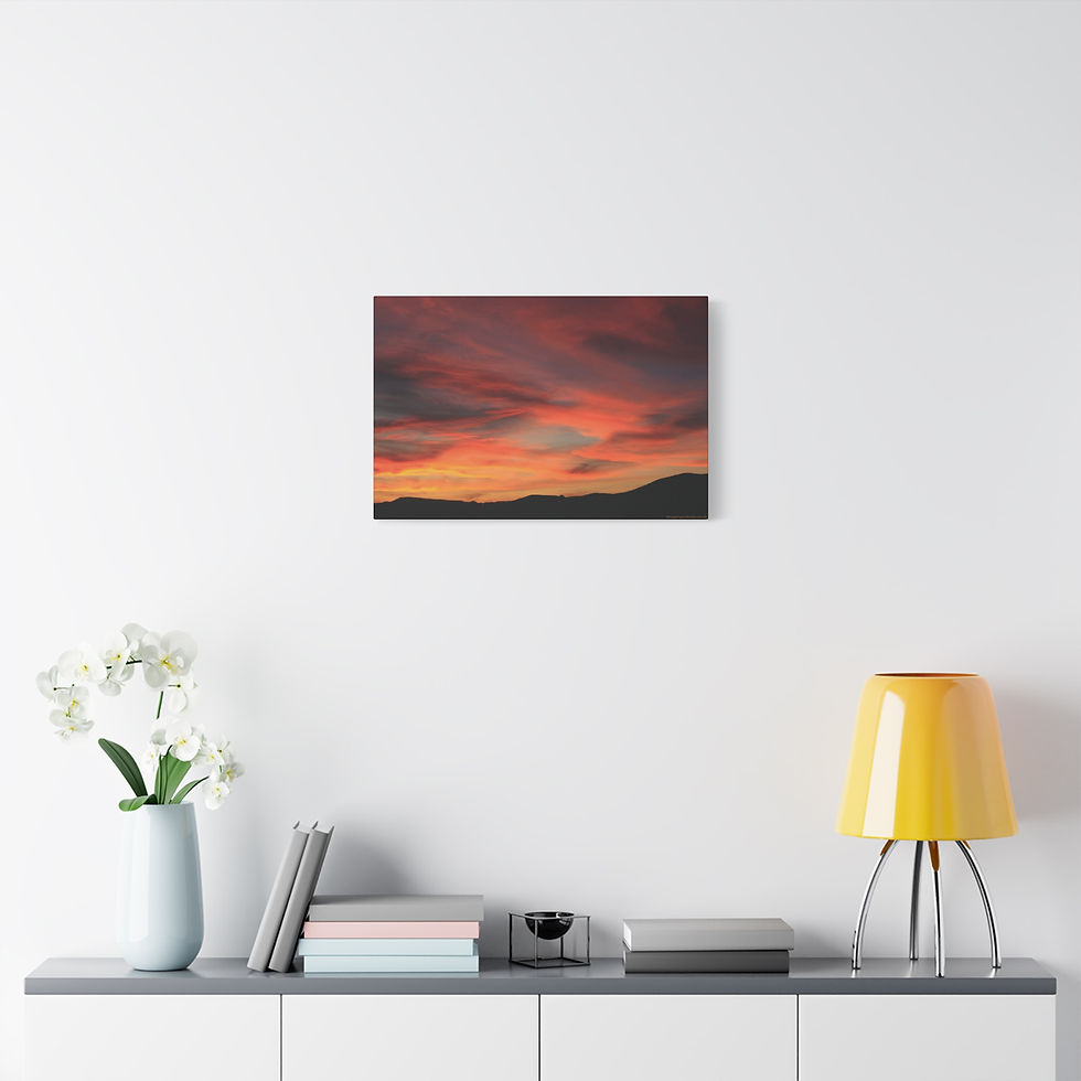 Thumbnail: Fire In The Sky 108 | Sunset Canvas Print | 24"x16" | 30"x20" |