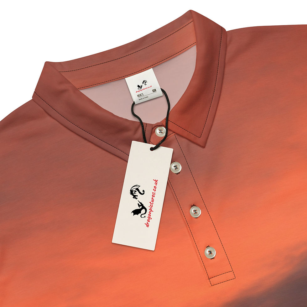 Thumbnail: Fire In The Sky 052 - All-Over Print Men’s Slim Fit Polo