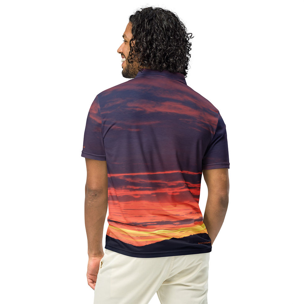 Thumbnail: Fire In The Sky 096 - All-Over Print Men’s Slim Fit Polo