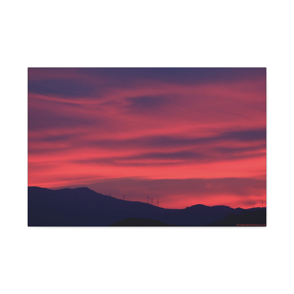 Thumbnail: Fire In The Sky 035 | Sunset Canvas Print | 36"x24" |