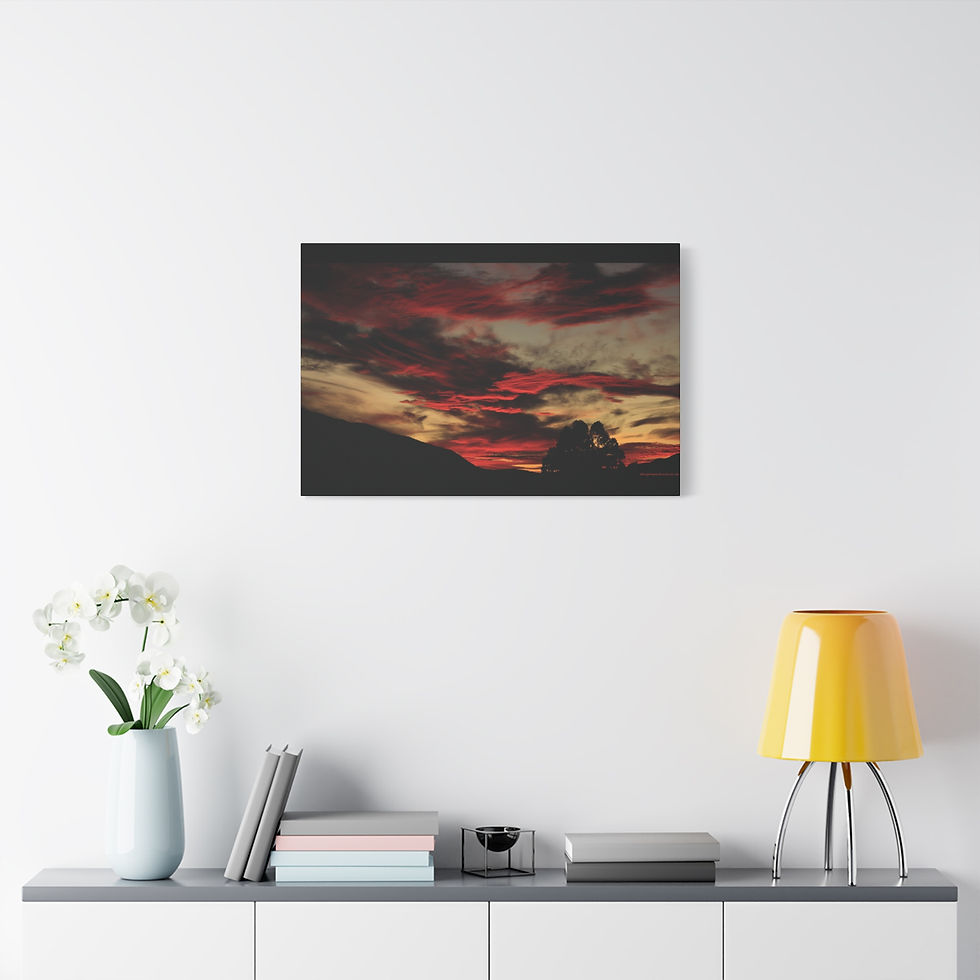 Thumbnail: Fire In The Sky 003 Crimson Brush Strokes | Canvas Print | 24"x16" | 30"x20" |