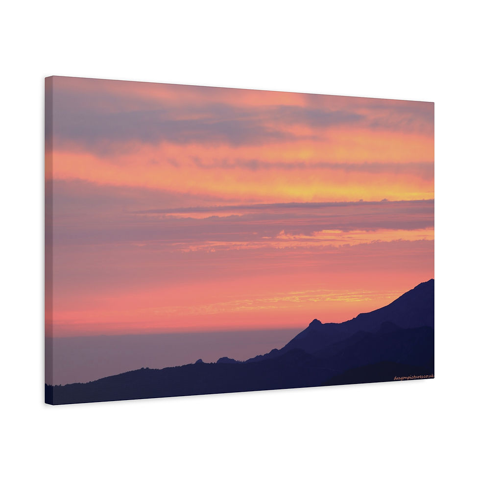Thumbnail: Fire In The Sky 072 | Sunset Canvas Print | 24"x16" | 30"x20" |