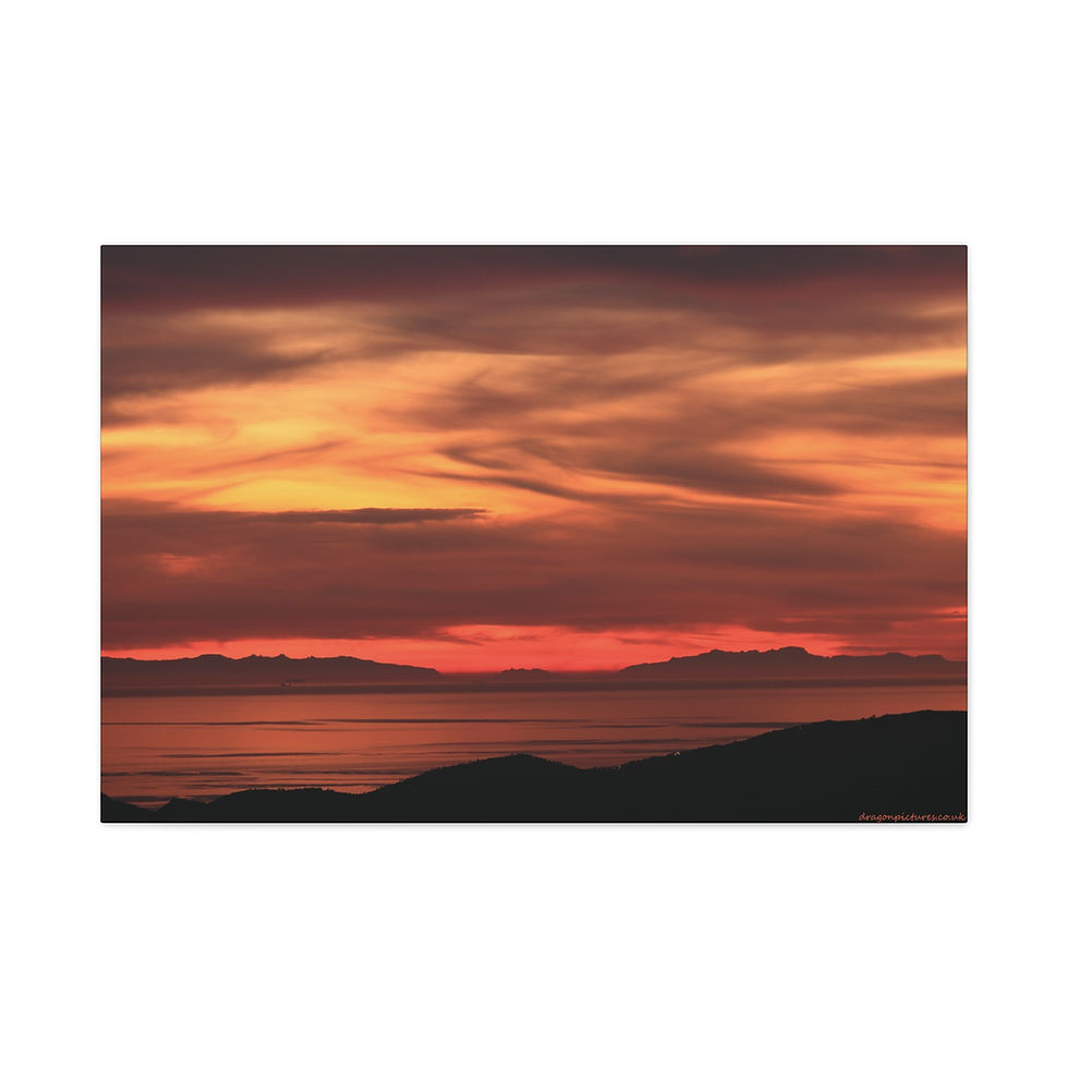 Thumbnail: Fire In The Sky 085 | Sunset Canvas Print | 36"x24" |