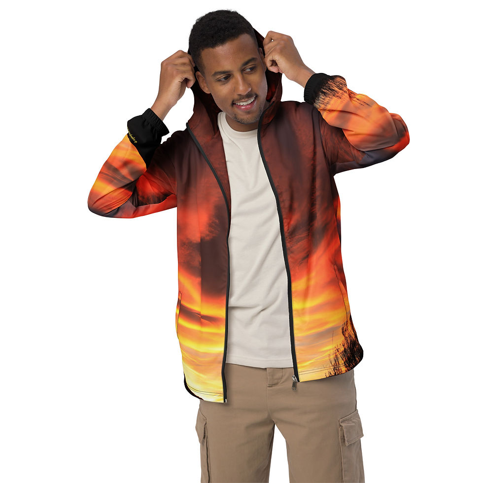 Thumbnail: Fire In The Sky 001 Helios - All-Over Print Men’s Windbreaker