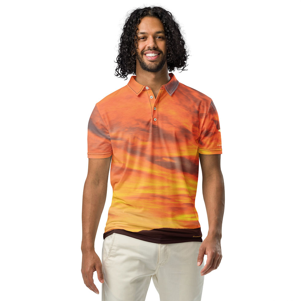 Thumbnail: Fire In The Sky 015 - All-Over Print Men’s Slim Fit Polo