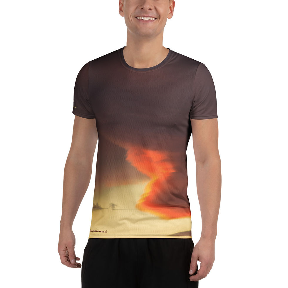 Thumbnail: Fire In The Sky 032 Image Wrapped - All-Over Print Men's Athletic T-shirt