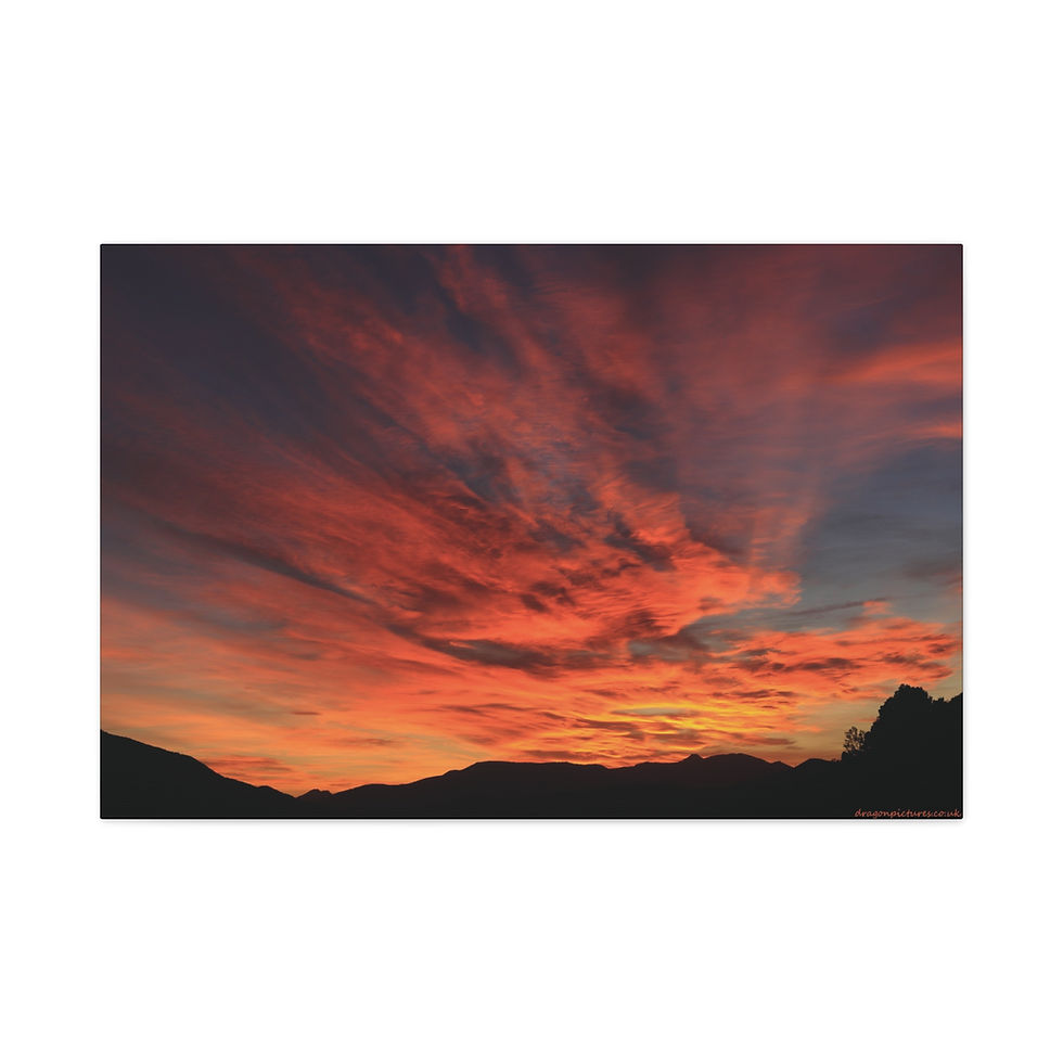 Thumbnail: Fire In The Sky 019B | Sunset Canvas Print | 36"x24" |