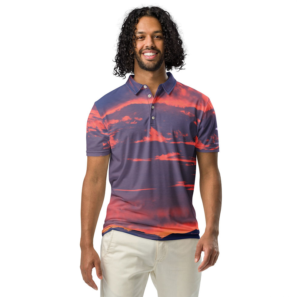 Thumbnail: Fire In The Sky 049 - All-Over Print Men’s Slim Fit Polo