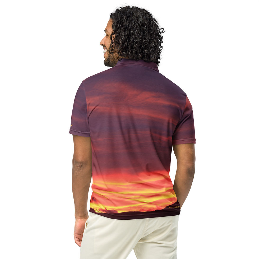 Thumbnail: Fire In The Sky 038 - All-Over Print Men’s Slim Fit Polo