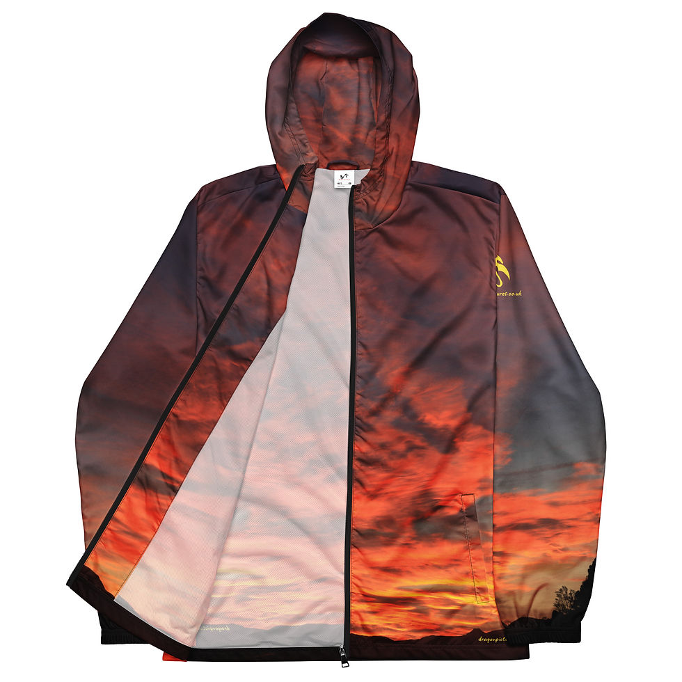 Thumbnail: Fire In The Sky 019B - All-Over Print Men’s Windbreaker