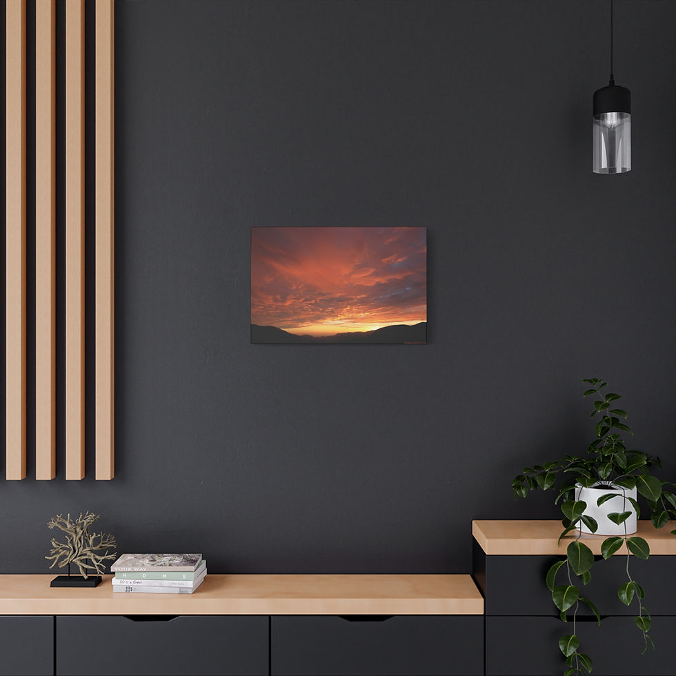 Thumbnail: Fire In The Sky 090 | Sunset Canvas Print | 24"x16" | 30"x20" |