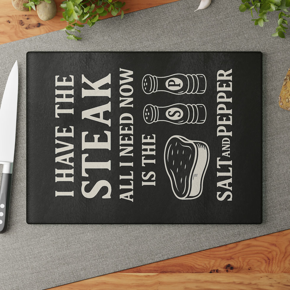 Thumbnail: Steak Lovers Glass Cutting Board - Perfect for Grill Enthusiasts & Kitchen Decor