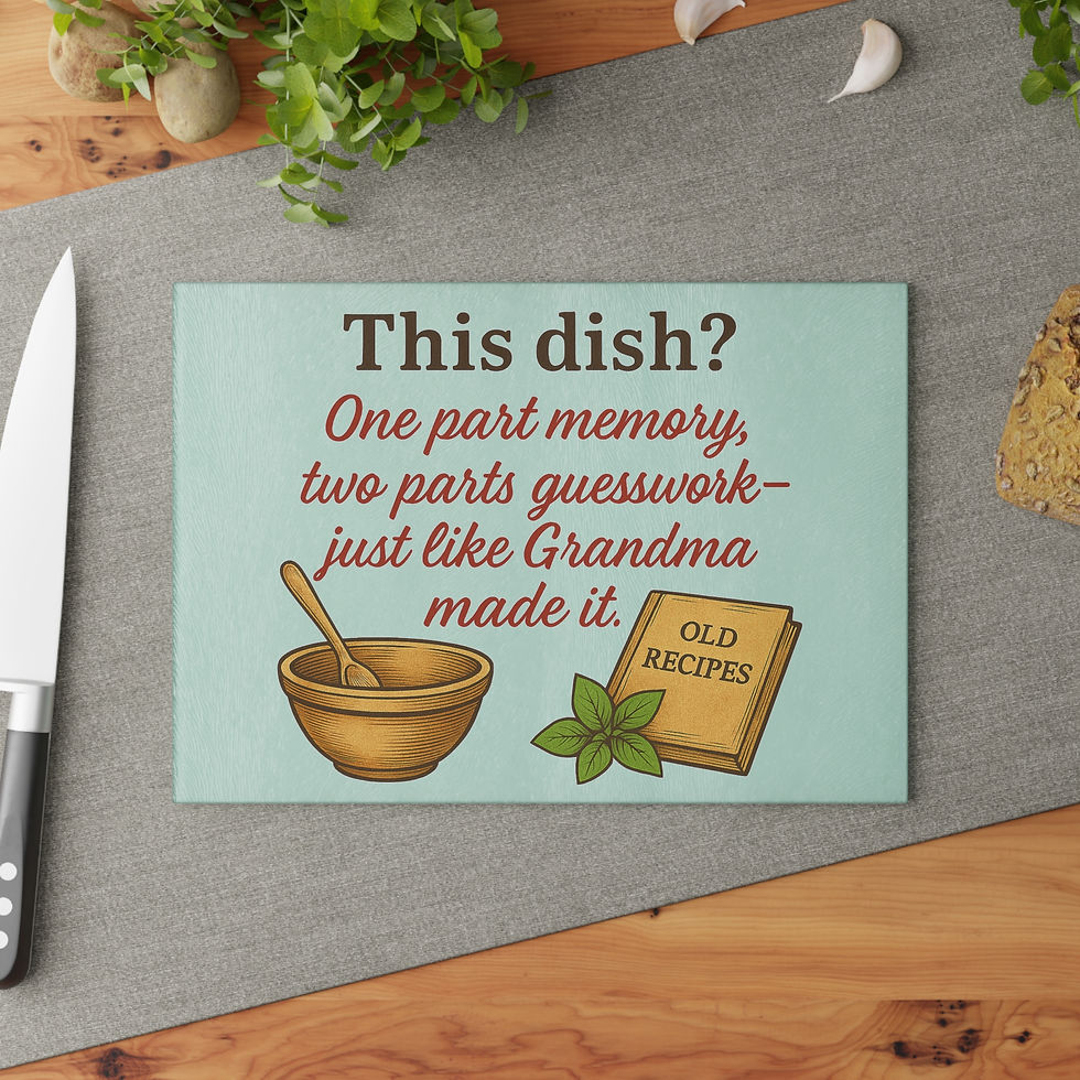 Thumbnail: Grandma's Recipe Glass Cutting Board - Nostalgic Kitchen Decor
