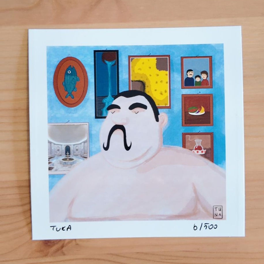Sulu Tellak Mini Kartpostal Dijital Baskı - Tuka Art Studio