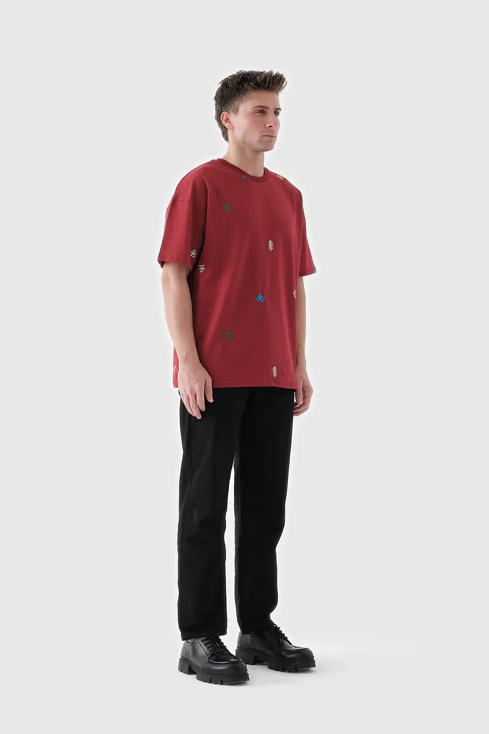 Küçük resim: Symbols of Anatolia Oversized Red Tshirt 012 - Tapis
