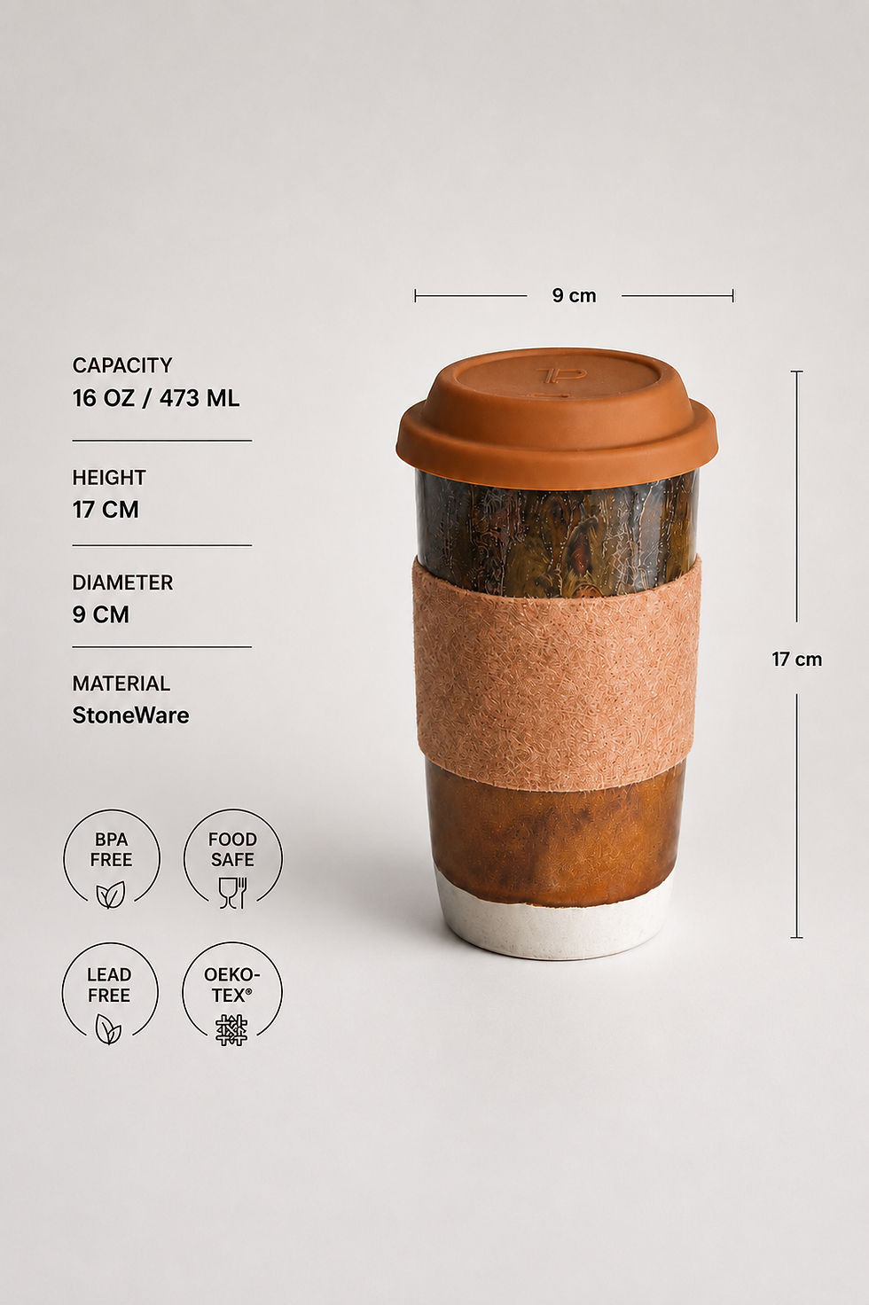 Terra Stoneware Travel Mug Kupa - Terra Pores
