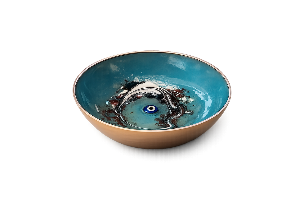 Mine İşlemeli Bakır Büyük Boy Tabak - Mine Objects