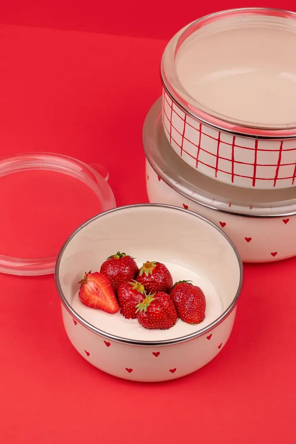 Cupid Emaye Üçlü Saklama Kabı Seti - EmayLab