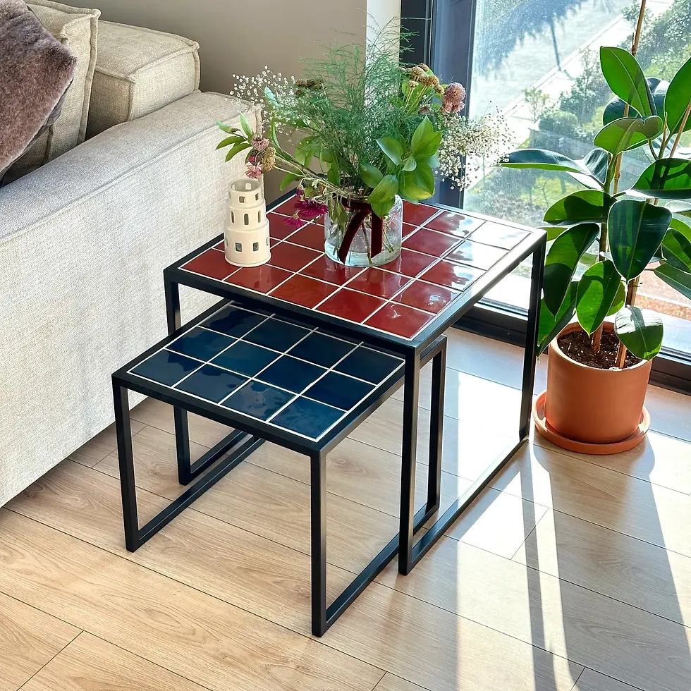 Küçük resim: Retro-Twin 2'li Sehpa - Grid Design