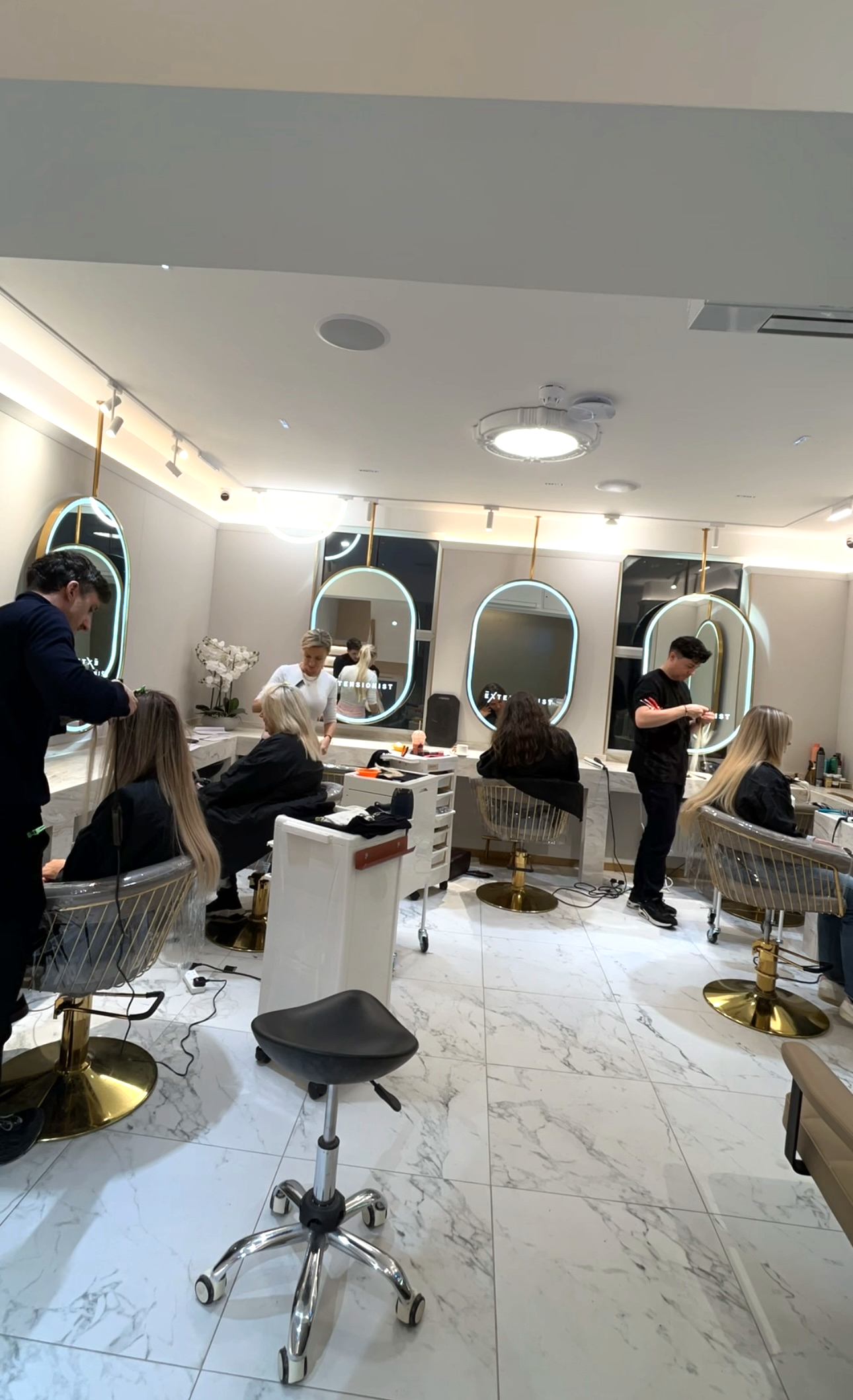 Hair extensions salon behind the scenes