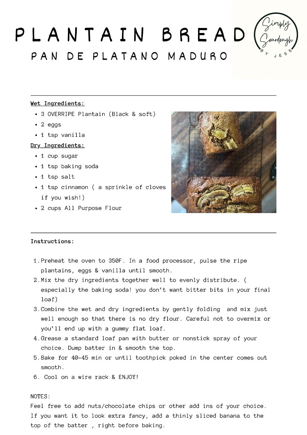 Easy Plantain Bread